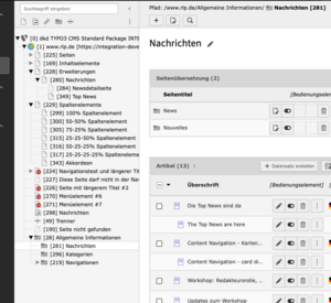 Anlegen von Nachrichten im Typo3-Backend